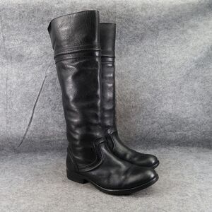 Frye Boots Women 6 Melissa Trapunto Riding Leather Pull On Classic Fashion Black